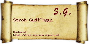 Stroh Gyöngyi névjegykártya