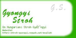 gyongyi stroh business card